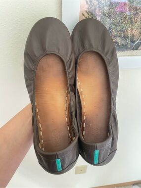 Tieks Chocolate Brown Ballet Flats Leather Size US 11